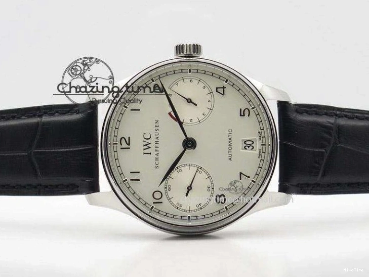 MIROTIME 0405 Bold Portuguese Real PR IW500704 ZF 1:1 Best Edition On Black Leather Strap A 7374